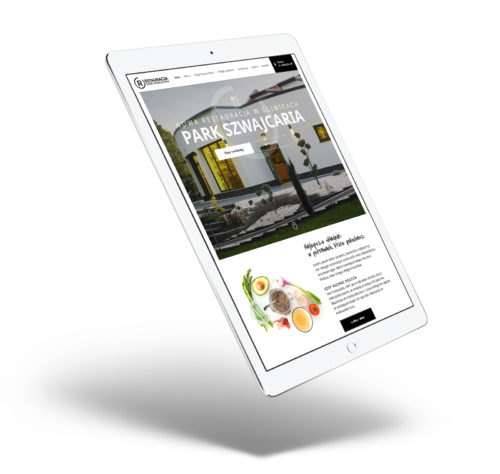 Restauracja Park Szwajcaria - Gliwice - strona internetowa w responsywnej wersji na tablecie