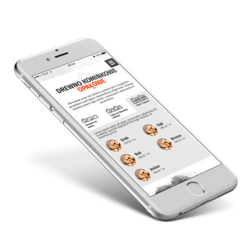 Drewnopol - strona internetowa responsywna RWD w wersji mobilnej iphone
