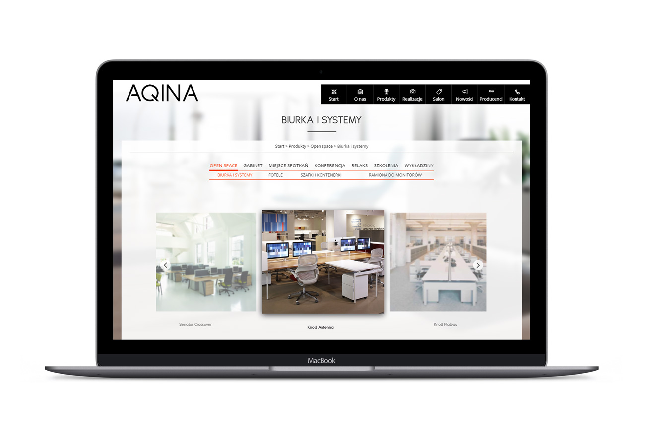 Aqina - responsywna nowoczesna minimalistyczna strona internetowa