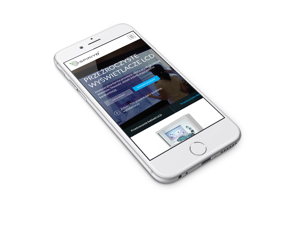 Spiriyo - strona w wersji mobilnej na telefonie