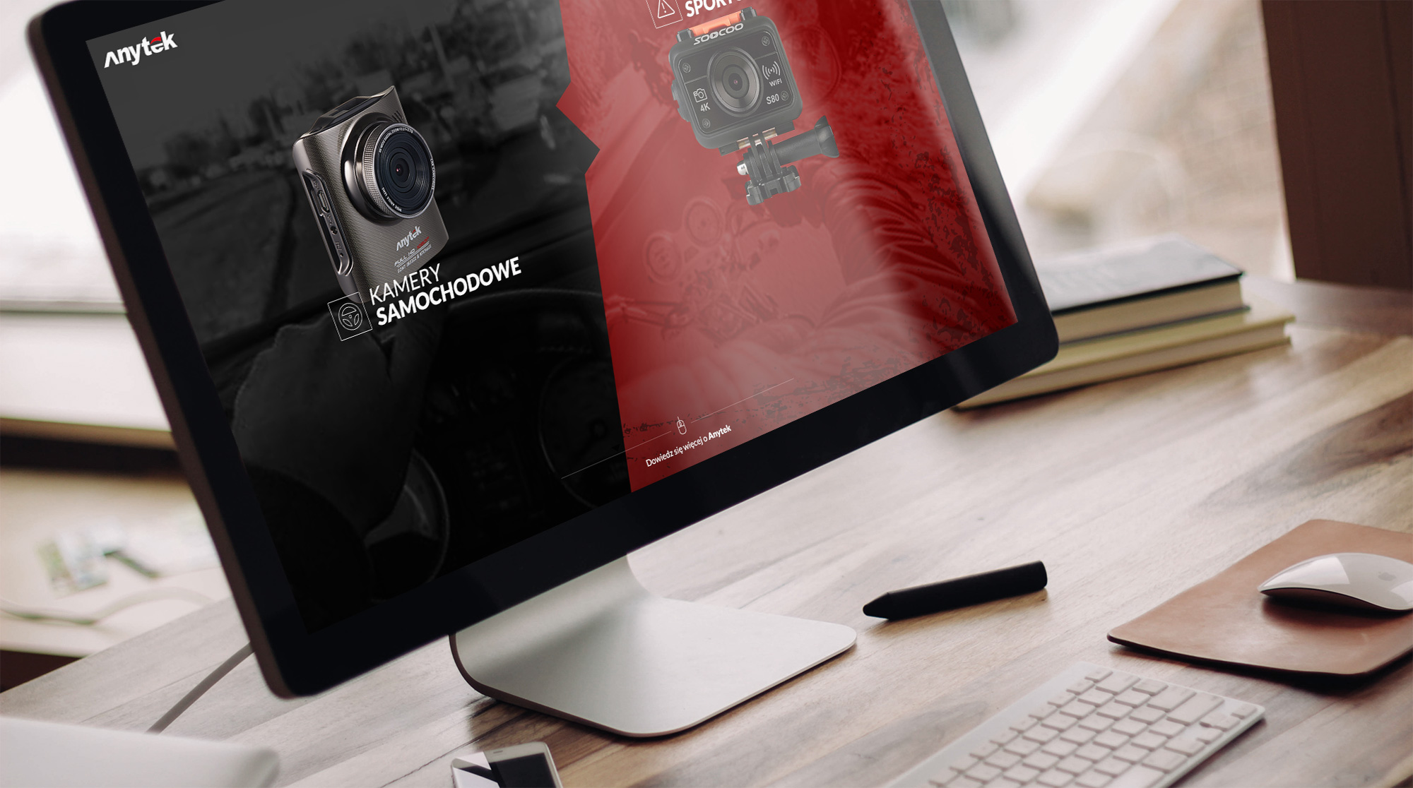 Anytek - nowoczesna strona internetowa produktowa - kamery samochodowe, wideorejestratory, elektronika
