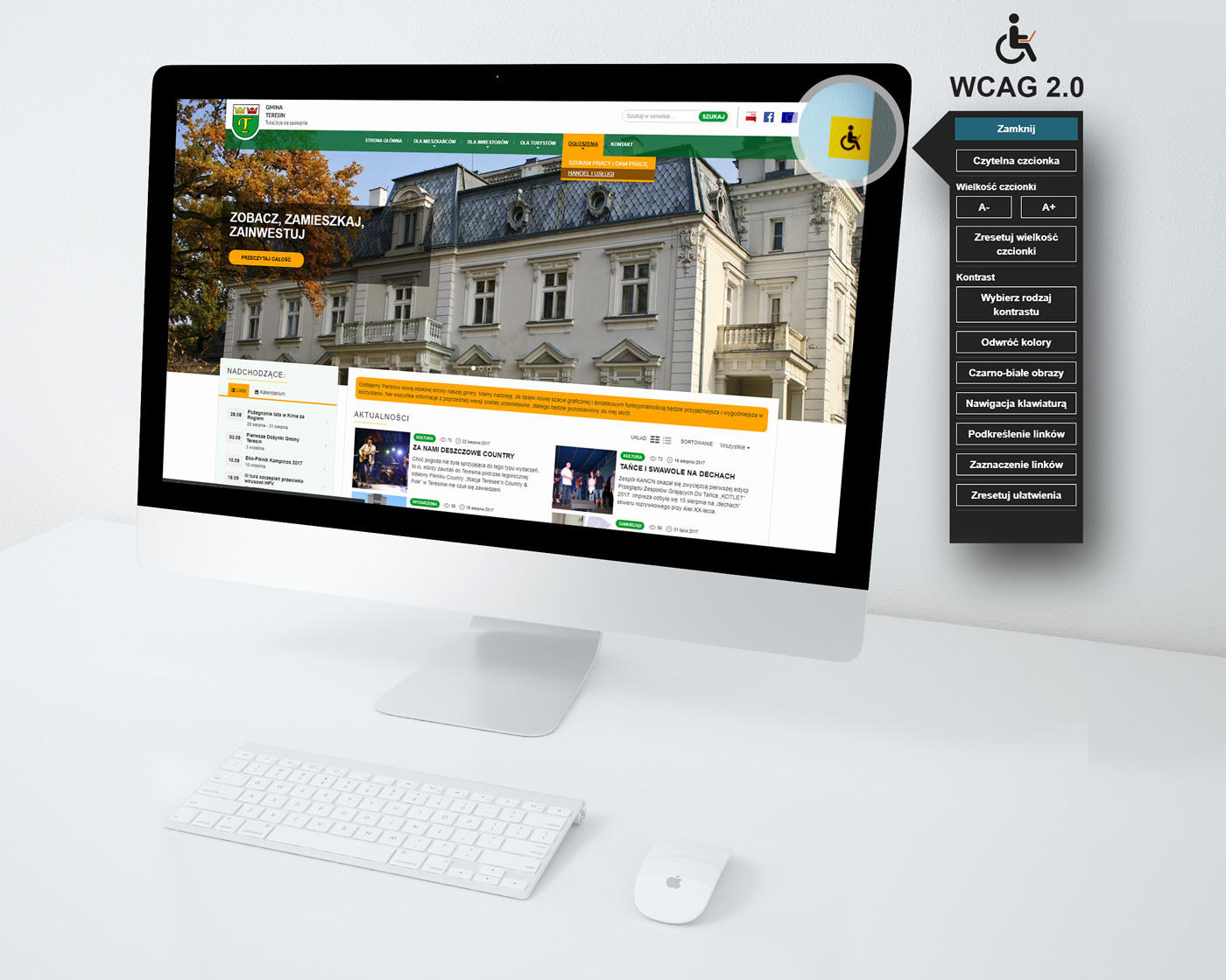 Gmina Teresin - serwis internetowy dla miast i gmin ze wsparciem WCAG 2.0 oraz RWD